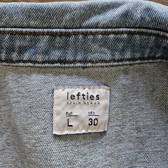 Lefties Distressed Denim Sleeveless Vest - 100% Cotton - Picture 8 of 11